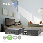 Nedis HDMI™-Extender | Over Cat6 | tot 60 m | 4K@60Hz | 18 Gbps | Metaal | Antraciet