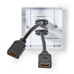 Nedis HDMI™ Wandcontactdoos | 2x HDMI™ Female | 4K@60Hz | HDMI™ Output | Zwart | 18 Gbps | Verguld | Envelop