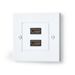 Nedis HDMI™ Wandcontactdoos | 2x HDMI™ Female | 4K@60Hz | HDMI™ Output | Zwart | 18 Gbps | Verguld | Envelop