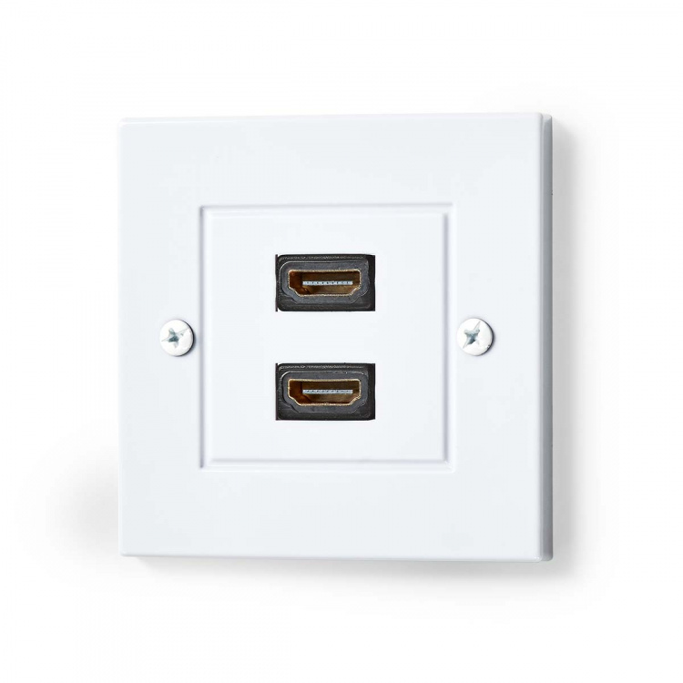 Nedis HDMI™ Wandcontactdoos | 2x HDMI™ Female | 4K@60Hz | HDMI™ Output | Zwart | 18 Gbps | Verguld | Envelop