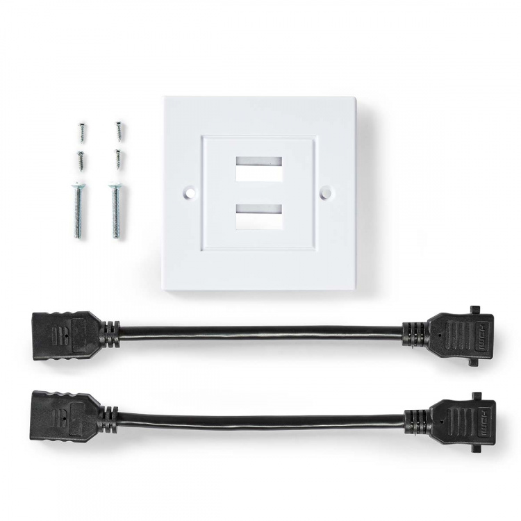 Nedis HDMI™ Wandcontactdoos | 2x HDMI™ Female | 4K@60Hz | HDMI™ Output | Zwart | 18 Gbps | Verguld | Envelop