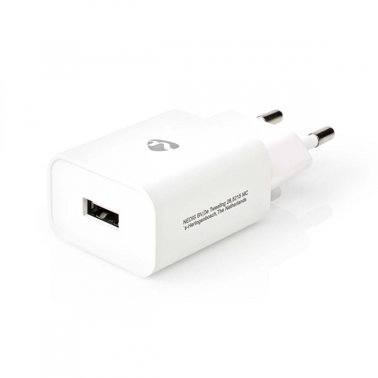 Nedis Oplader | 12 W | Snellaad functie | 1x 2.4 A | Outputs: 1 | USB-A | Geen Kabel Inbegrepen | Single Voltage Output | Wit