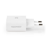 Nedis Oplader | 20 W | PD3.0 20W | Snellaad functie | 1.67 / 2.22 / 3.0 A | Outputs: 1 | USB-C™ | Lightning 8-Pins (Los) Kabel | 1.00 m | Automatische Voltage Selectie | Wit