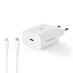 Nedis Oplader | 20 W | PD3.0 20W | Snellaad functie | 1.67 / 2.22 / 3.0 A | Outputs: 1 | USB-C™ | Lightning 8-Pins (Los) Kabel | 1.00 m | Automatische Voltage Selectie | Wit