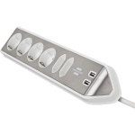 brennenstuhl Estilo 6-voudige hoek-stopcontactstrip met hoogwaardig RVS-oppervlak voor keuken en kantoor (bureaucontactdoos met 4x veiligheidscontactdozen, 2x Euro-stopcontacten, incl. USB-oplaadfunctie) zilver/wit TYPE F brennenstuhl Estilo 6-voudige hoek-stopcontactstrip met hoogwaardig RVS-oppervlak voor keuken en kantoor (bureaucontactdoos met 4x veiligheidscontactdozen, 2x Euro-stopcontacten, incl. USB-oplaadfunctie) zilver/wit TYPE F