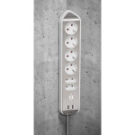 brennenstuhl Estilo 6-voudige hoek-stopcontactstrip met hoogwaardig RVS-oppervlak voor keuken en kantoor (bureaucontactdoos met 4x veiligheidscontactdozen, 2x Euro-stopcontacten, incl. USB-oplaadfunctie) zilver/wit TYPE F brennenstuhl Estilo 6-voudige hoek-stopcontactstrip met hoogwaardig RVS-oppervlak voor keuken en kantoor (bureaucontactdoos met 4x veiligheidscontactdozen, 2x Euro-stopcontacten, incl. USB-oplaadfunctie) zilver/wit TYPE F