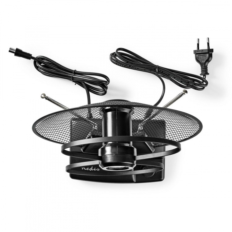 Nedis Binnenantenne | Actief | FM / UHF / VHF | Ontvangstbereik: 0-25 km | LTE700 | Versterking: 36 dB | Versterkingsregelaar | ABS | Zwart