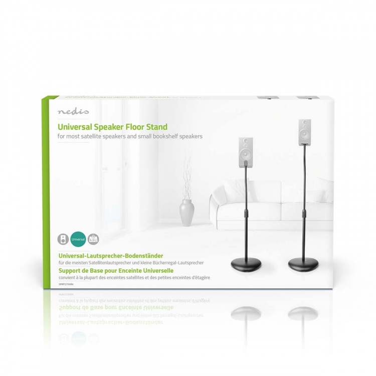 Nedis Speakerbeugel | Geschikt voor: Universeel | Vloer | 4.5 kg | Hoogte Verstelbaar | ABS / Staal | Zwart