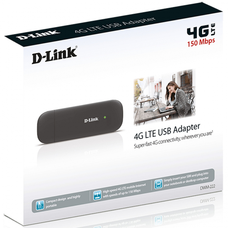 D-Link DWM-222 4G/LTE USB-adapter 150 D-Link DWM-222 4G/LTE USB-adapter 150