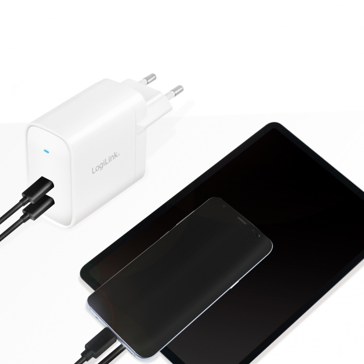 LogiLink USB-laddare 2 x USB-C PD 40W G LogiLink USB-laddare 2 x USB-C PD 40W G
