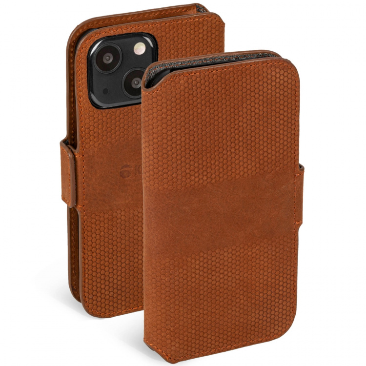 Krusell Leren Telefoonhoesje iPhone 13 Mini Cognac