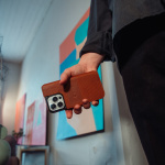 Krusell Leren Telefoonhoesje iPhone 13 Mini Cognac