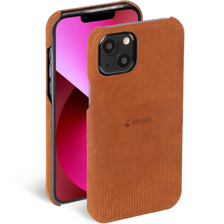 Krusell Leren Cover iPhone 13 Cognac Krusell Leren Cover iPhone 13 Cognac