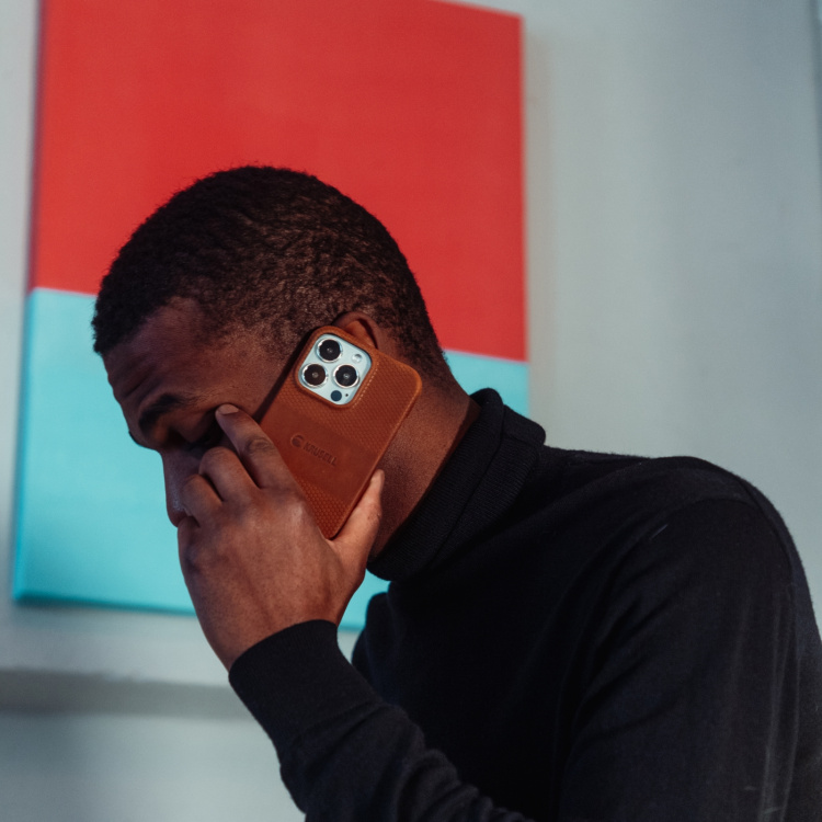 Krusell Leren Cover iPhone 13 Cognac Krusell Leren Cover iPhone 13 Cognac