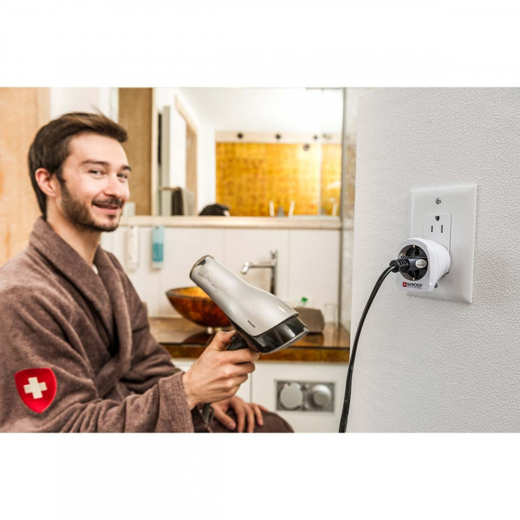 SKROSS Reisadapter Europa-naar-USA Geaard SKROSS Reisadapter Europa-naar-USA Geaard