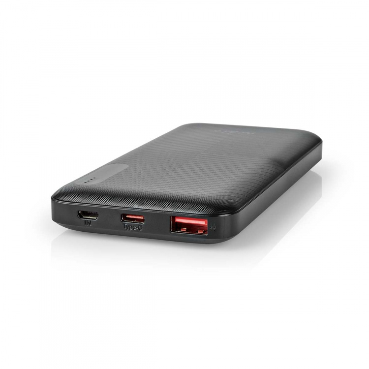 Nedis Powerbank | 10000 mAh | 1.5 / 2.0 / 3.0 A | Outputs: 2 | Output: 1x USB-A / 1x USB-C™ | Inputs: 1x Micro USB / 1x USB-C™ | PD2.0 18W | Lithium-Polymeer Nedis Powerbank | 10000 mAh | 1.5 / 2.0 / 3.0 A | Outputs: 2 | Output: 1x USB-A / 1x USB-C™ | Inputs: 1x Micro USB / 1x USB-C™ | PD2.0 18W | Lithium-Polymeer