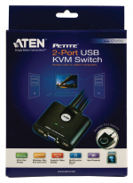 Aten CS22U 2-Poorts USB VGA-kabel KVM-switch met externe poortselectieschakelaar Aten CS22U 2-Poorts USB VGA-kabel KVM-switch met externe poortselectieschakelaar