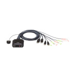 Aten CS22DP 2-poorts USB DisplayPort-kabel KVM-switch met externe poortselectieschakelaar