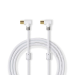 Nedis Coaxkabel | IEC (Coax) Male | IEC (Coax) Female | Verguld | 100 dB | 75 Ohm | Dubbel Afgeschermd | 5.00 m | Rond | PVC | Wit | Doos