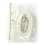 Nedis Coaxkabel | IEC (Coax) Male | IEC (Coax) Female | Vernikkeld | 120 dB | 75 Ohm | Viervoudig Afgeschermd | 20.0 m | Rond | PVC | Wit | Polybag