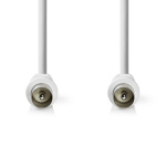 Nedis Coaxkabel | IEC (Coax) Male | IEC (Coax) Male | Vernikkeld | 90 dB | 75 Ohm | Dubbel Afgeschermd | 10.0 m | Rond | PVC | Wit | Envelop