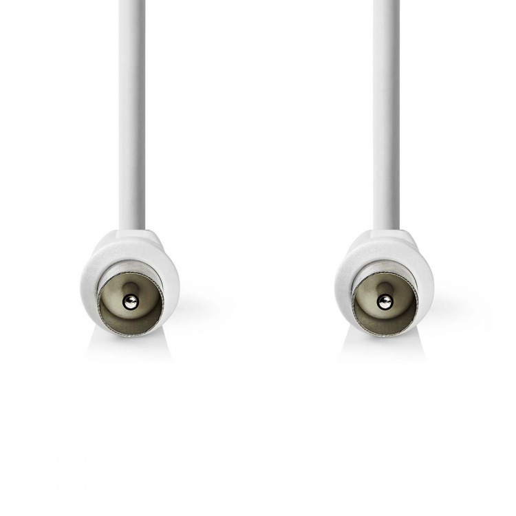 Nedis Coaxkabel | IEC (Coax) Male | IEC (Coax) Male | Vernikkeld | 90 dB | 75 Ohm | Dubbel Afgeschermd | 10.0 m | Rond | PVC | Wit | Envelop
