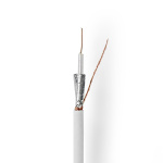Nedis Coaxkabel op Haspel | RG59U | 75 Ohm | Dubbel Afgeschermd | ECA | 100.0 m | Coax | PVC | Wit | Rol