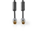 Nedis Coaxkabel | IEC (Coax) Male | IEC (Coax) Female | Verguld | 75 Ohm | Dubbel Afgeschermd | 10.0 m | Rond | PVC | Antraciet | Clamshell