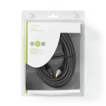 Nedis Coaxkabel | IEC (Coax) Male | IEC (Coax) Female | Verguld | 75 Ohm | Dubbel Afgeschermd | 10.0 m | Rond | PVC | Antraciet | Clamshell