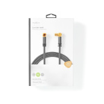 Nedis Coaxkabel | IEC (Coax) Male | IEC (Coax) Female | Verguld | 75 Ohm | Viervoudig Afgeschermd | 5.00 m | Rond | Katoen | Grijs / Gun Metal Grijs | Cover Window Box