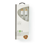 Nedis Satelliet- en Antennekabel | F-Male | F-Male | Verguld | 90 dB | 75 Ohm | Enkelvoudig Afgeschermd | 3.00 m | Rond | PVC | Wit | Doos Nedis Satelliet- en Antennekabel | F-Male | F-Male | Verguld | 90 dB | 75 Ohm | Enkelvoudig Afgeschermd | 3.00 m | Rond | PVC | Wit | Doos