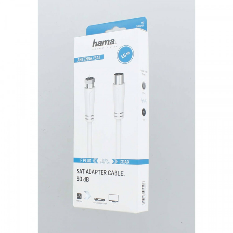 Hama Antennekabel SAT 90dB F-Coax Wit 1,5m