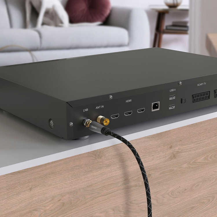 Antenna Cable SAT 120dB F-F Black/Grey 3.0m