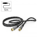 Antenna Cable SAT 120dB F-F Black/Grey 5.0m