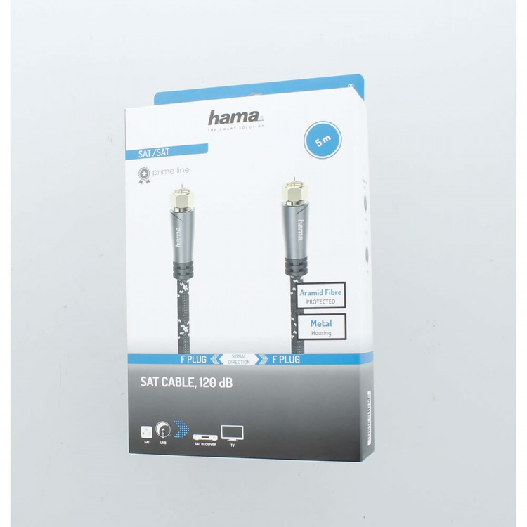 Antenna Cable SAT 120dB F-F Black/Grey 5.0m