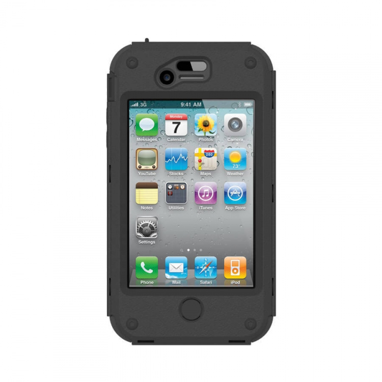 Mobile Phone Window Case Krak en AMS for iPhone 4/4S, Black