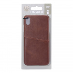 Mobilecover Brown iPhone X/XS Creditcard Pocket Mobilecover Brown iPhone X/XS Creditcard Pocket