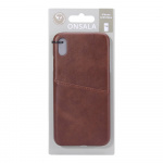Mobilecover Brown iPhone X/XS Max Creditcard Pocket Mobilecover Brown iPhone X/XS Max Creditcard Pocket