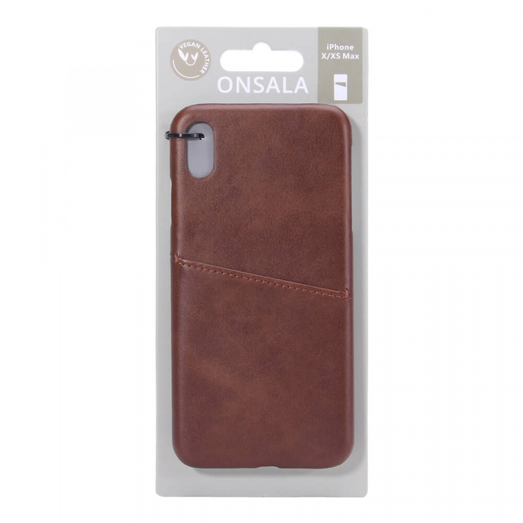 Mobilecover Brown iPhone X/XS Max Creditcard Pocket Mobilecover Brown iPhone X/XS Max Creditcard Pocket
