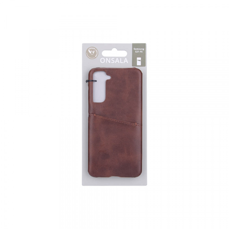 Mobile Cover Brown with Cardpocket Samsung S21FE Mobile Cover Brown with Cardpocket Samsung S21FE