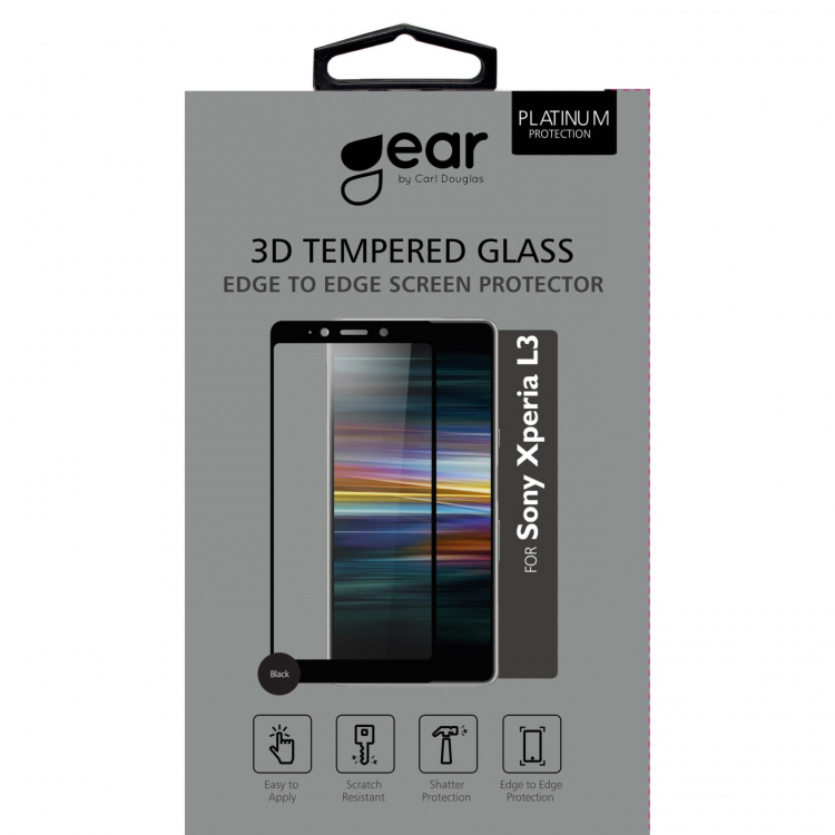Glass Prot. 3D Full Cover Black Sony L3