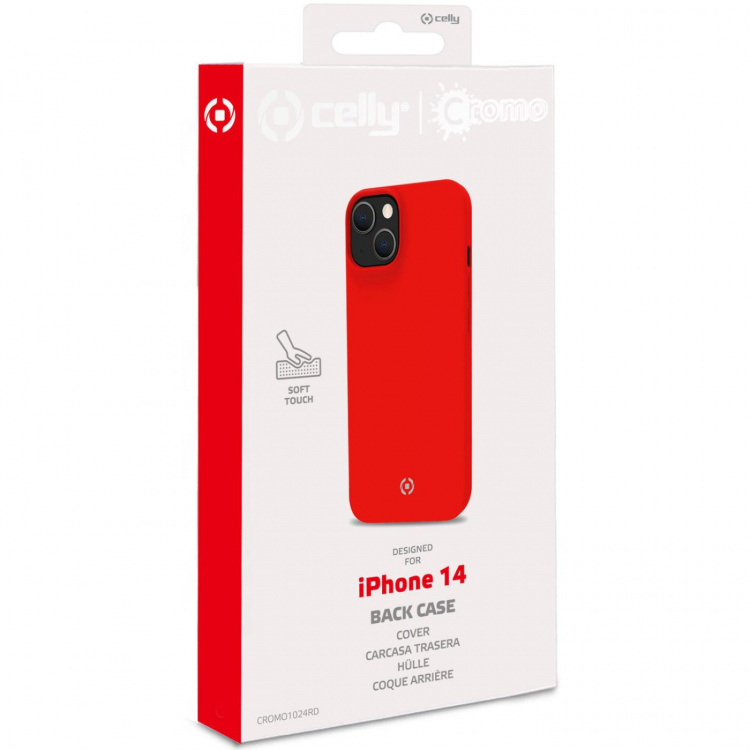 Celly Cromo Soft rubber case iPhone 14 Röd Celly Cromo Soft rubber case iPhone 14 Röd