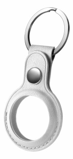 DELTACO Apple AirTag case, keychain, vegan leather, white DELTACO Apple AirTag case, keychain, vegan leather, white