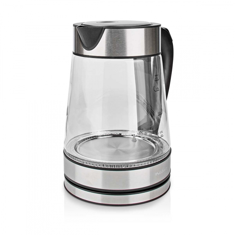Nedis SmartLife Waterkoker | Wi-Fi | 1.7 l | Glas | 40,60,70,80,90,100 °C | Temperatuurindicator | 360 graden draaibaar | Verborgen verwarmingselement | Strix®-controller | Droogkookbeveiliging | Android™ / IOS