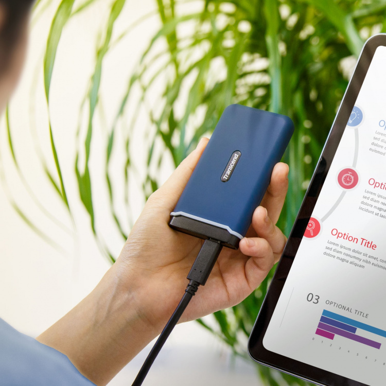 Transcend Portabel SSD ESD370C USB-C 500GB (R1050/W950)