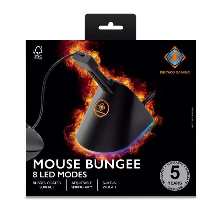DELTACO GAMING RGB Mouse Bungee, svart