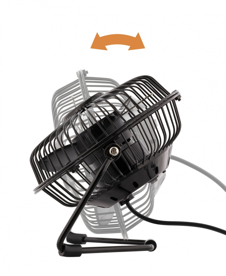 DELTACO GAMING USB bordsfläkt med klocka, timmar/minuter/sekunder, sva