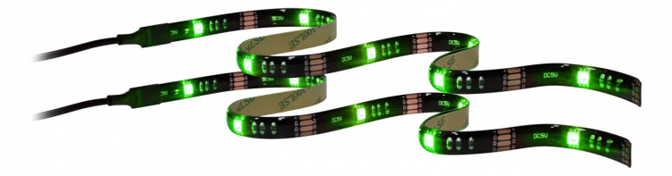 DELTACO GAMING LED-list, 2x50cm,12 olika färger,RGB, fjärrkontroll,USB