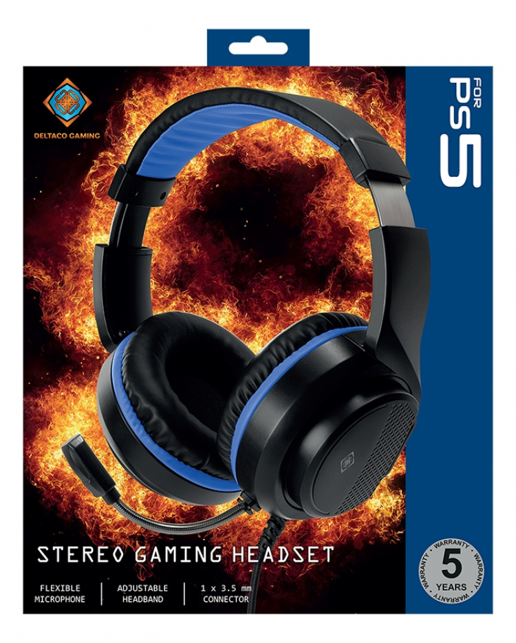 DELTACO GAMING Stereo Gaming Headset for PS5, 1x 3.5mm connector DELTACO GAMING Stereo Gaming Headset for PS5, 1x 3.5mm connector