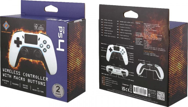 DELTACO GAMING Playstation 4 bluetooth controller, white